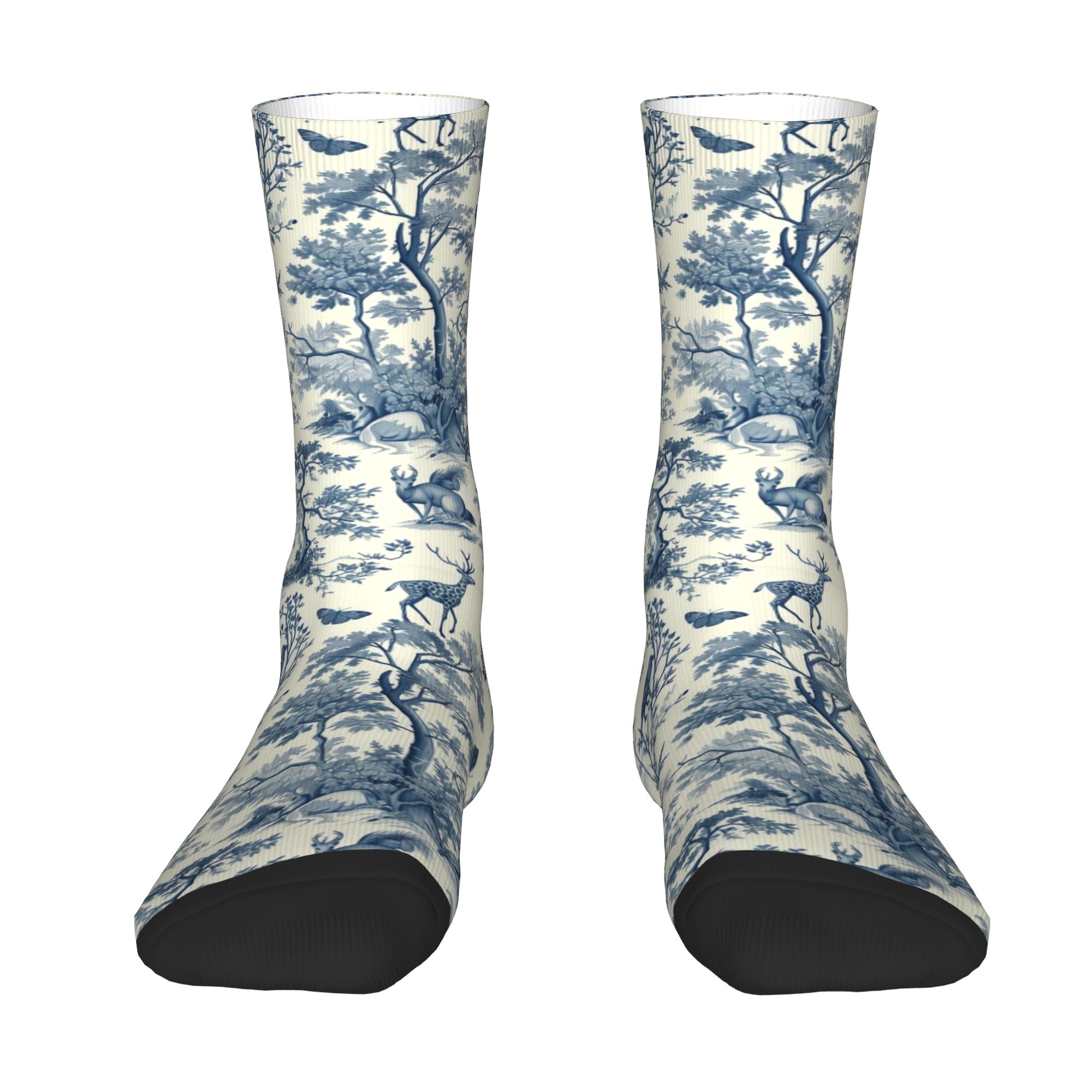 Dress Sock Men - Özel Tasarım Toile De Jouy Mavi